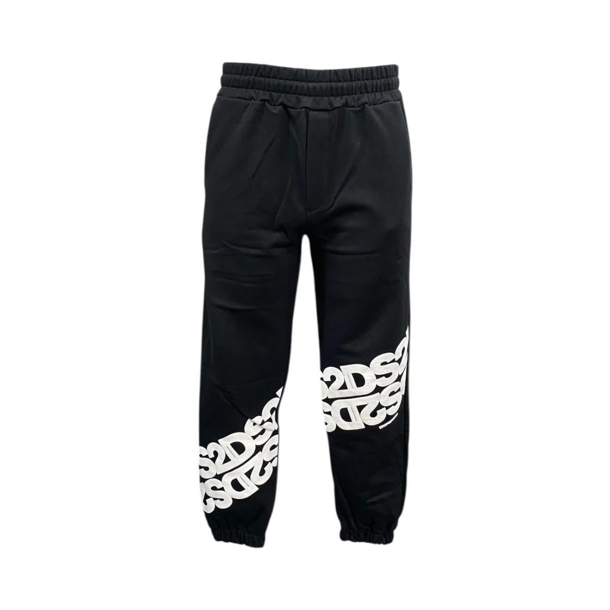 DS2 PANTALONE 100% COTONE NERO FW25K008