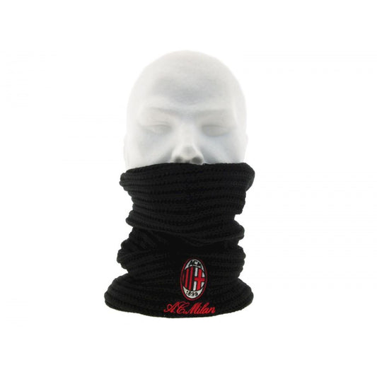 AC Milan Scaldacollo MILSCA1 – Nero, accessorio unisex in acrilico per autunno e inverno, un'idea regalo per tifosi milanisti e appassionati di calcio