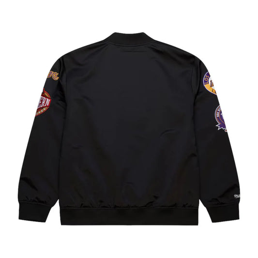 Mitchell & Ness NBA BLACKOUT HEAVYWEIGHT SATIN JACKET LAKERS JK15027-LALBLCK