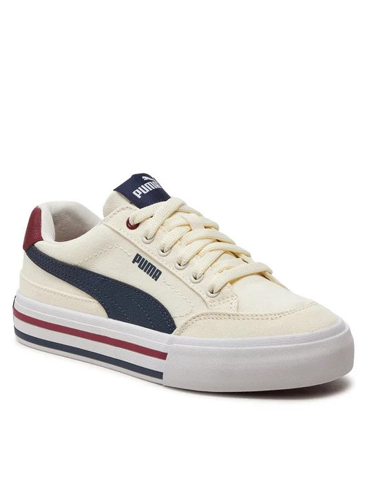 PUMA COURT CLASSIC VULC FS JR WARM WHITE-NAVY-SUGARED ALMOND 396558-01