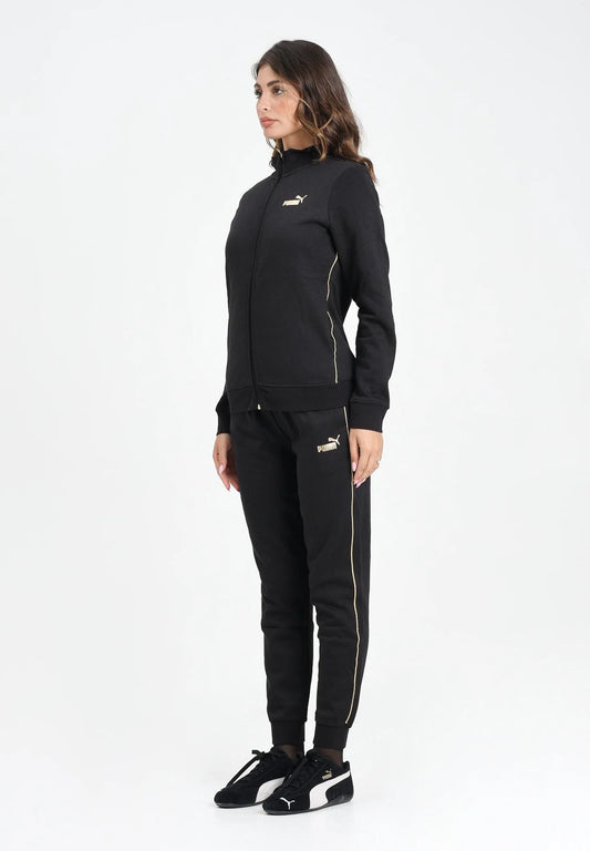 PUMA PUM ESS+ TEXTURED FOIL LOGO FZ SUIT FL BLACK 692202-01