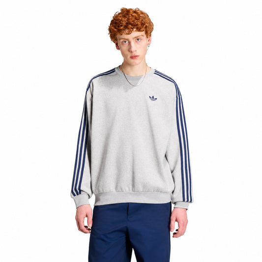 Adidas 3-Stripes Crew – Felpa Uomo Grigio e Navy