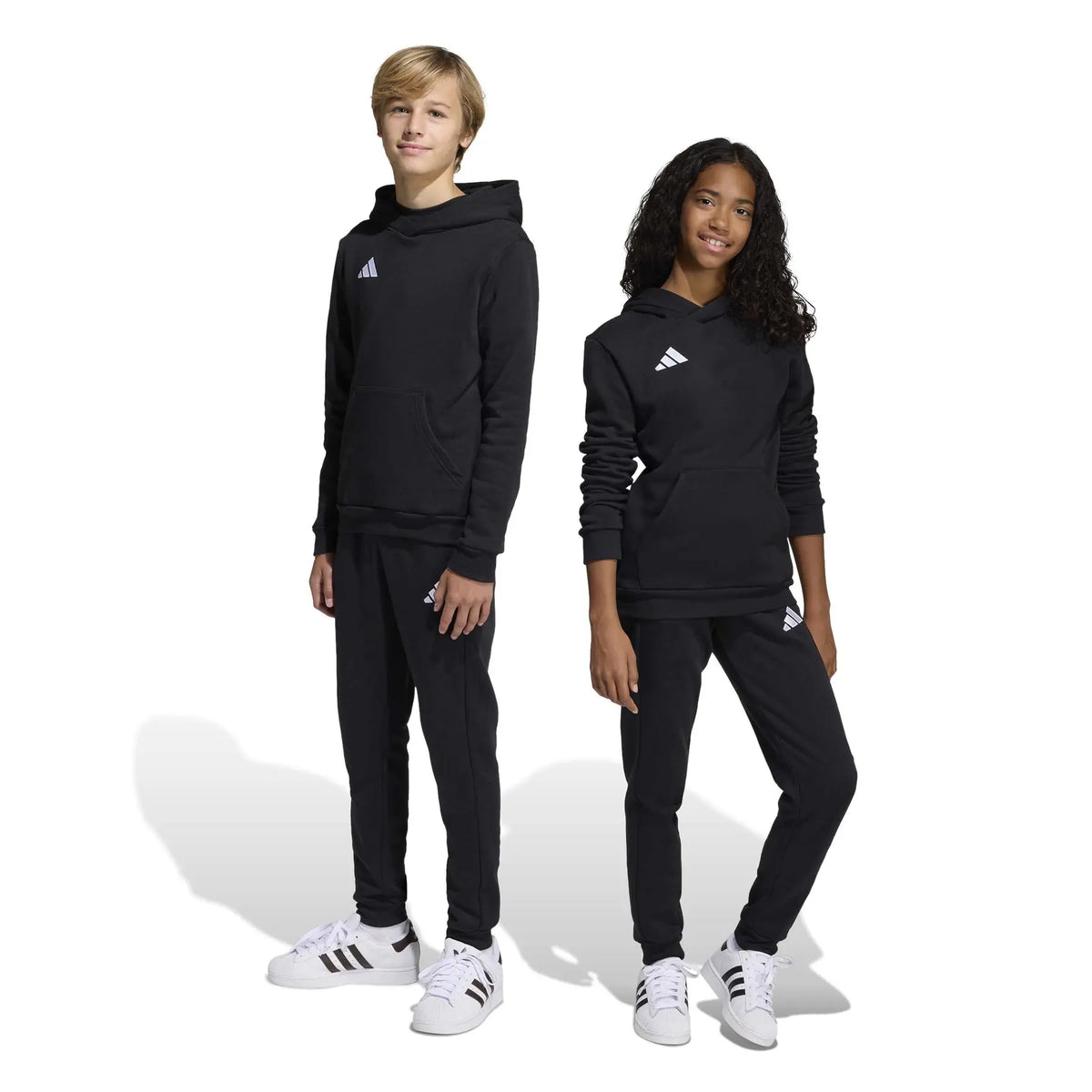 Adidas Entrada26 Sweat – Pantaloni tuta jogger bambino unisex nero in felpa (fleece) – JZ9136
