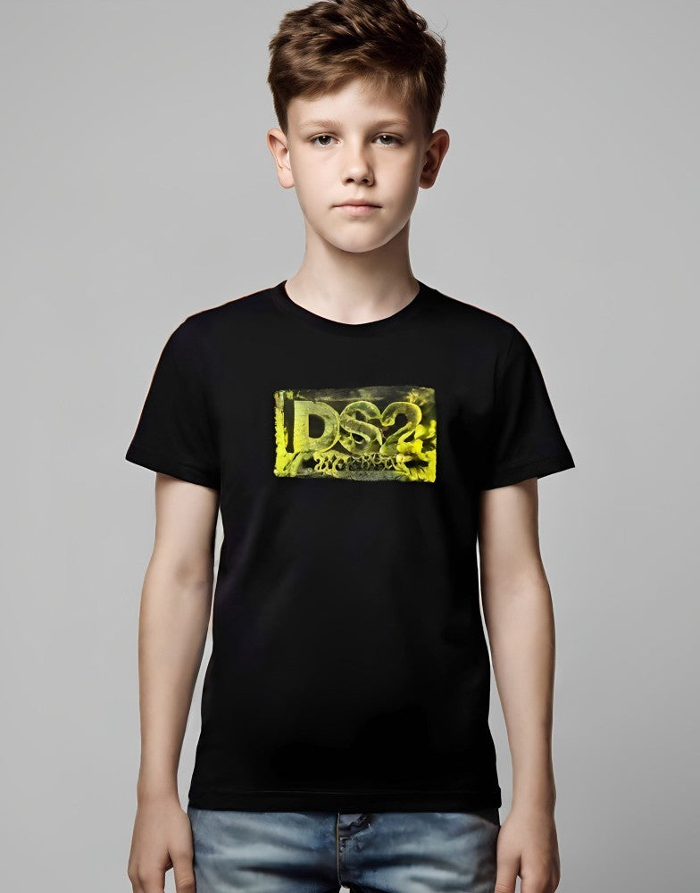 DS2 T-SHIRT 100% COTONE NERO FW25K041