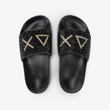 Sun68 GIRL'S SLIPPERS LOGO STRASS X35405-11