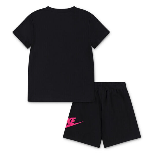 NIKE CLUB TEE & SHORT SET HYPER PINK/BLACK 86L596-A1U