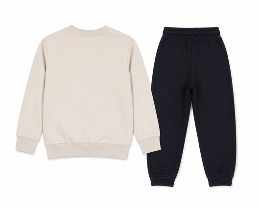 New Balance Linear NB Crew & FT Small Logo Jogger Set LAKG0495-LIN | Completo Bambino/a | Linen