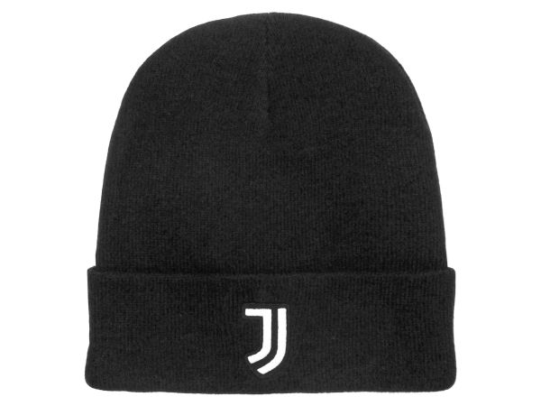 Juventus Berretto Beanie JUVBER6 – Nero cappello unisex in acrilico per autunno e inverno, accessorio per tifosi bianconeri, idea regalo a tema calcio