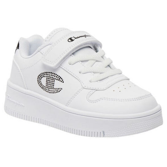 CHAMPION RD18 PLATFORM GLITTER G PS LOW CUT SHOE WHT/NBK S32830-WW003
