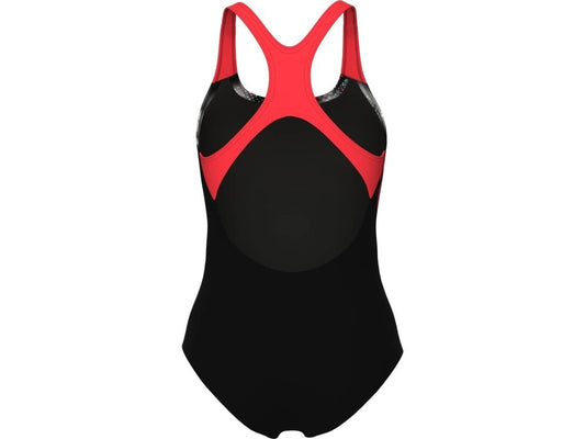 Arena WOMEN'S ARENA SPLASH POINT SWIMSUIT SWIM BLACK-FLUO RED 007200-500