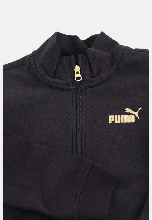 PUMA ESS+ TEXTURED FOIL LOGO FZ SUIT FL BLACK 692212-01