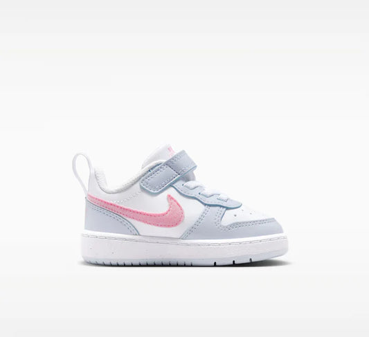 NIKE COURT BOROUGH LOW ESS+ TD WHITE/PINK RISE-FOOTBALL GREY IQ2727-101