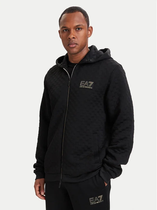 EA7 Emporio Armani Felpa con Cappuccio e Zip 7M002247-UC001 | Uomo | Nero