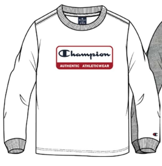 CHAMPION Long Sleeve Crewneck T-Shirt WHT 306518-WW001