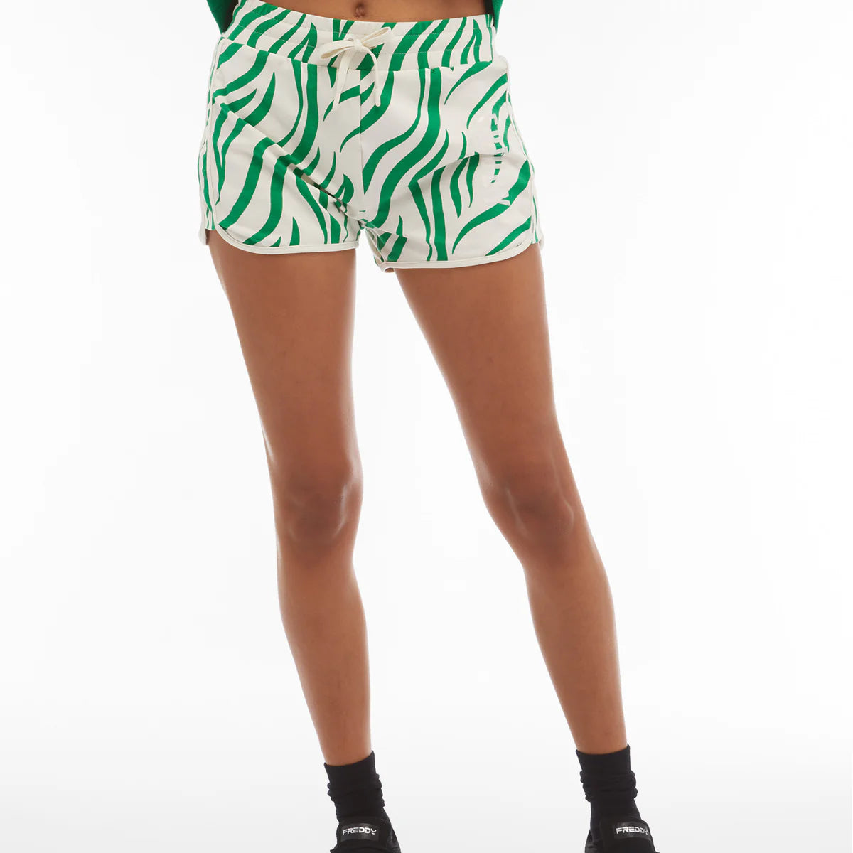 FREDDY FRE PANTALONE SHORT BEIGE-ZEBRA GREEN ON BEIGE S4WMVP1C-ZANI82