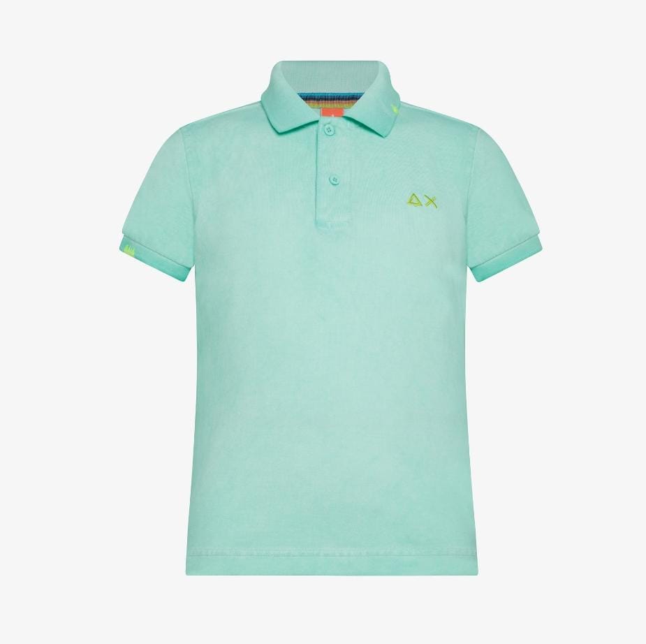 Sun68 BOY'S POLO SPECIAL DYED S/S ACQUA A34343-94