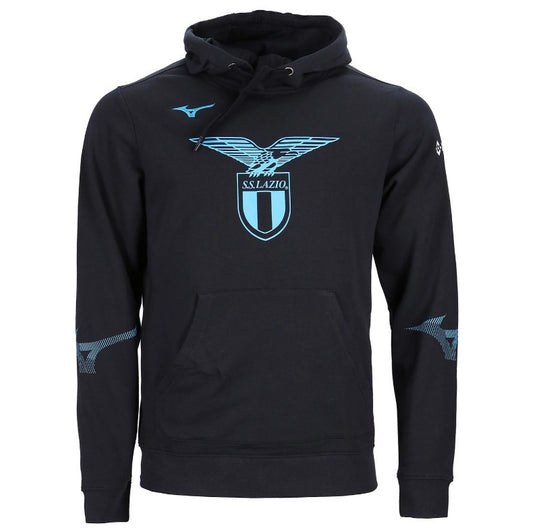Mizuno Over The Head Hoodie (Opt 1) Lazio M felpa cappuccio uomo nero stagione 22/23 32EC2Q7109