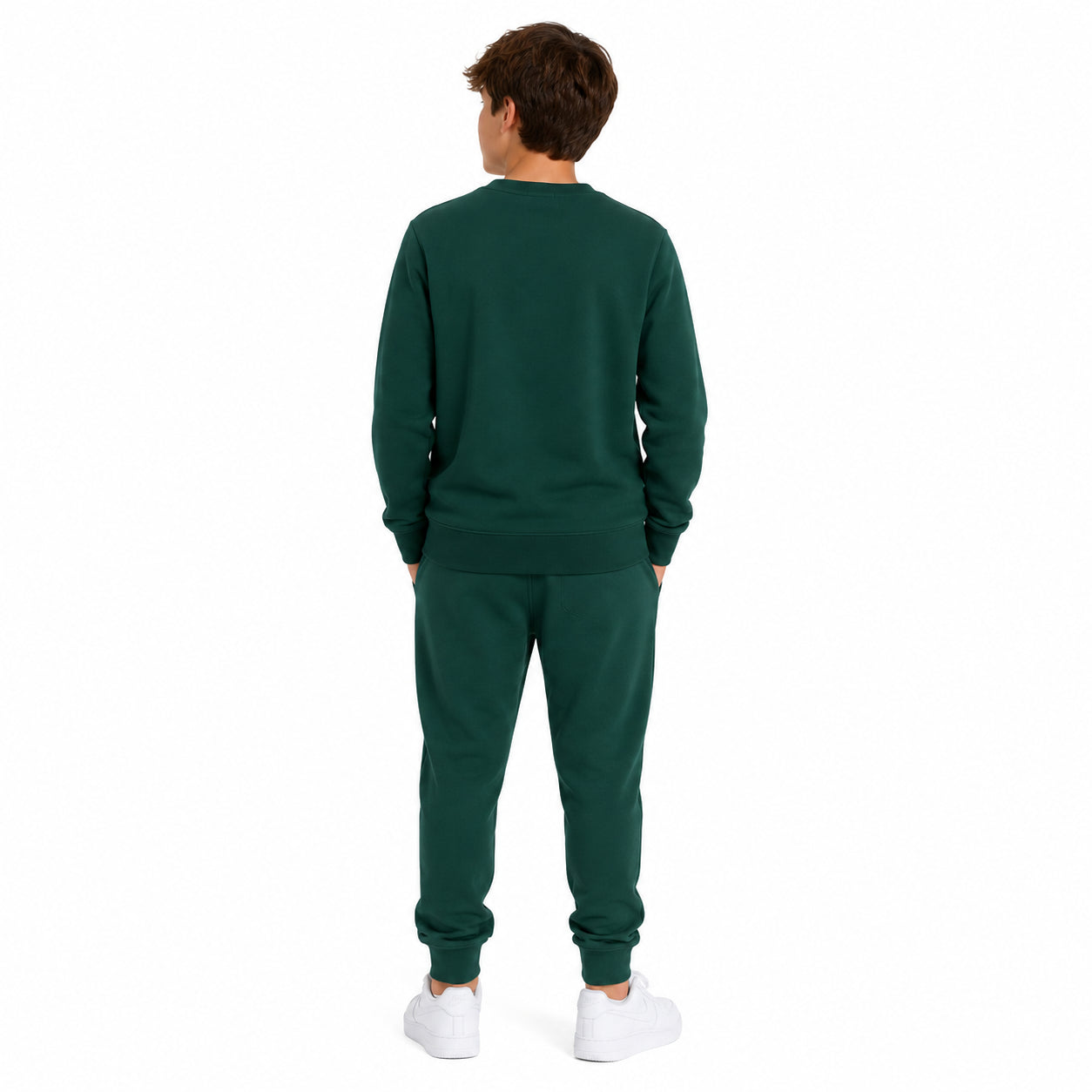 New Balance FT Stacked Logo Crew & Jog Set LAKB0321-NOG | Unisex Bambino | Nordic Green
