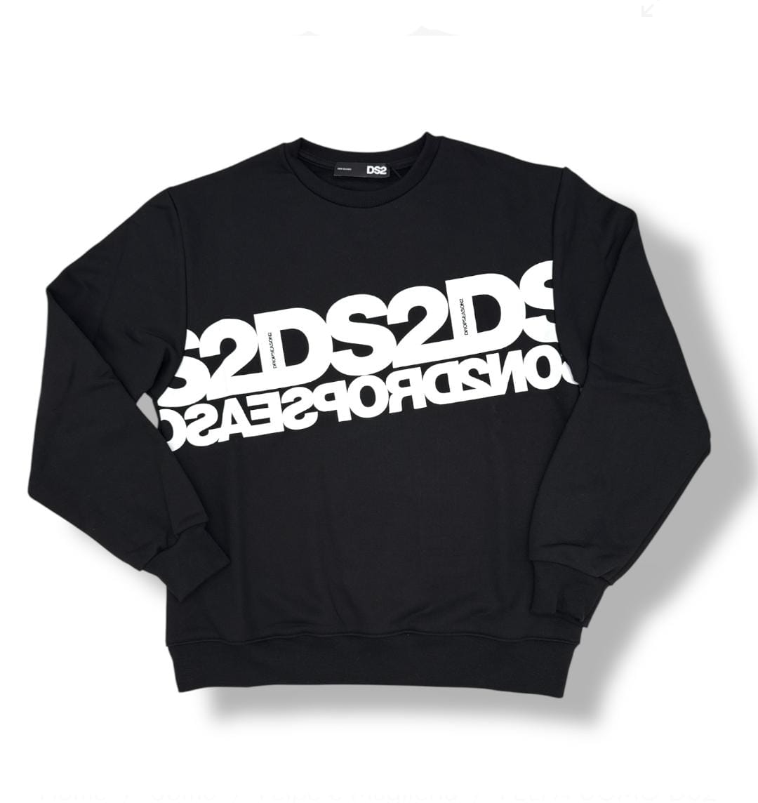 DS2 FELPA GIROCOLLO 100% COTONE NERO FW252111