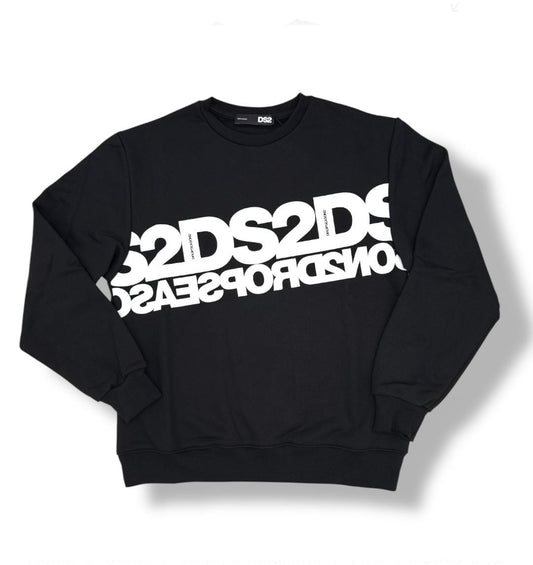 DS2 FELPA GIROCOLLO 100% COTONE NERO FW252111