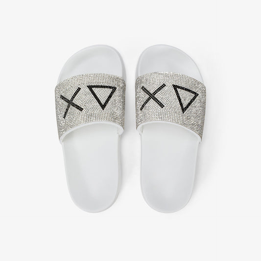 Sun68 GIRL'S SLIPPERS STRASS LOGO X36411-01