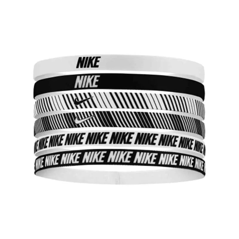 NIKE PRINTED HEADBANDS 6PK WH/BK/WH N1011930189OS