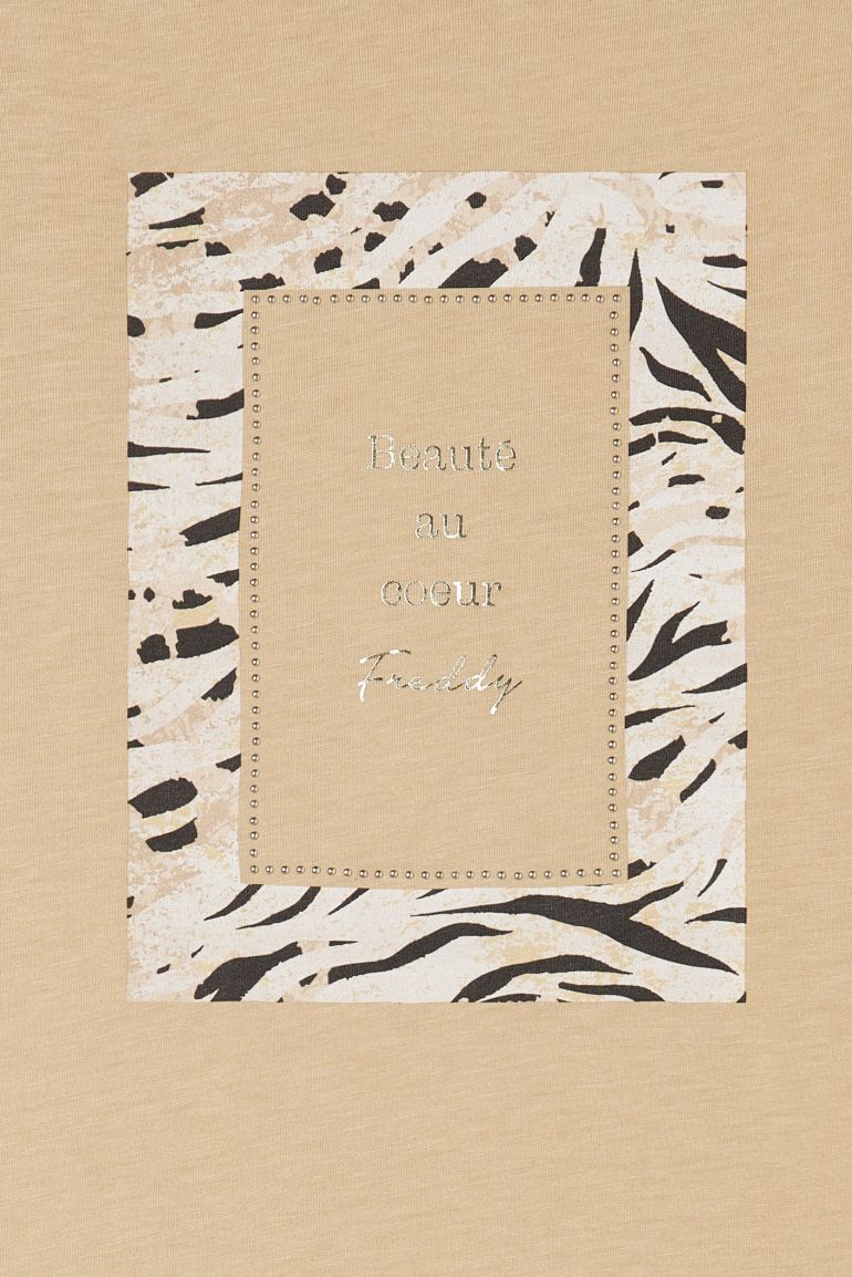 FREDDY T-SHIRT MANICA CORTA IRISH CREAM - ZEBRA ANIMALIER S25WSLT3-Z80AN3