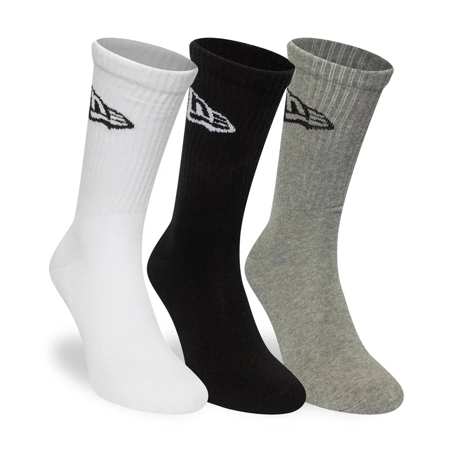 New Era Flag Calzini Unisex Confezione 3 Paia in Cotone Bianco Nero Grigio Multi 35-46 60684233