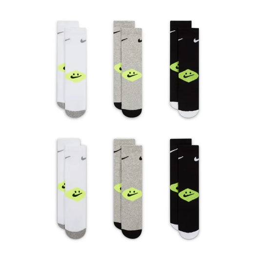 NIKE NHN 6PK NIKE SMILEY CREW GREY HEATHER BN0996-C87