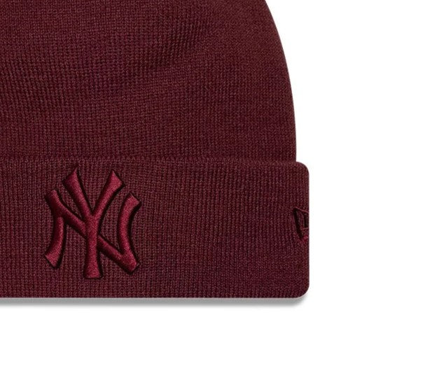 New Era League Essential Beanie Berretto Invernale Unisex in Acrilico Bordeaux Taglia Unica 60915759