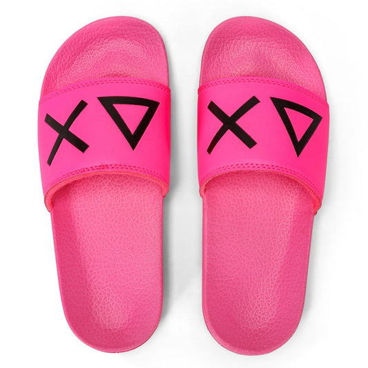 Sun68 GIRL'S SLIPPERS LOGO FUXIA FLUO X34403-62