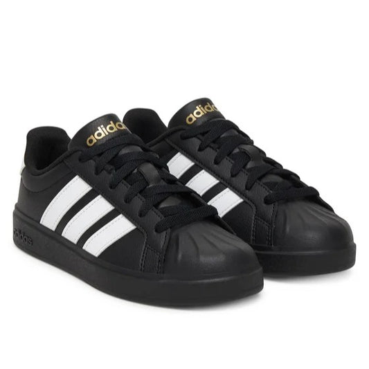 Adidas Streettalk JS5053 – Nero/Bianco, sneakers unisex bambino in ecopelle, scarpe junior per il tempo libero da abbinare a jeans, tute e look casual