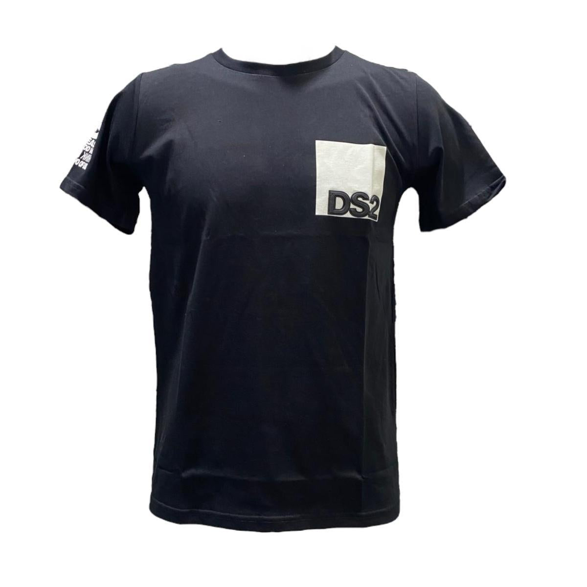 DS2 T-SHIRT 100% COTONE NERO FW25K034
