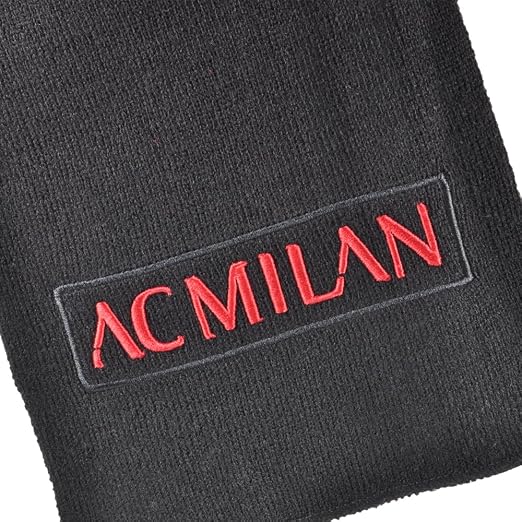 AC Milan Sciarpa 141421 – Nero, sciarpa unisex in poliestere per autunno e inverno, accessorio per tifosi milanisti, regalo per appassionati di calcio