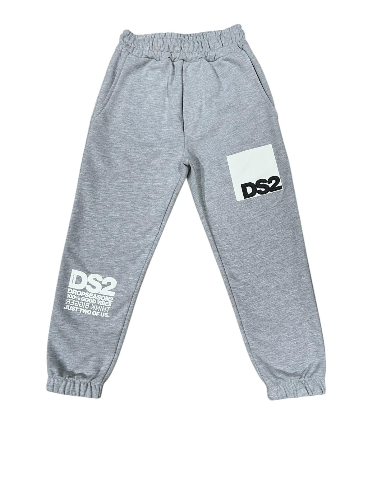 DS2 PANTALONE 100% COTONE GRIGIO MELANGE FW25K035