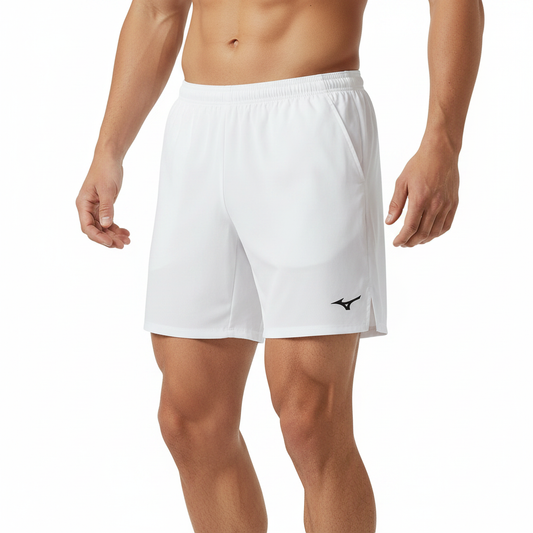 Mizuno Team Trad Short pantaloncino bianco indossato da atleta adulto