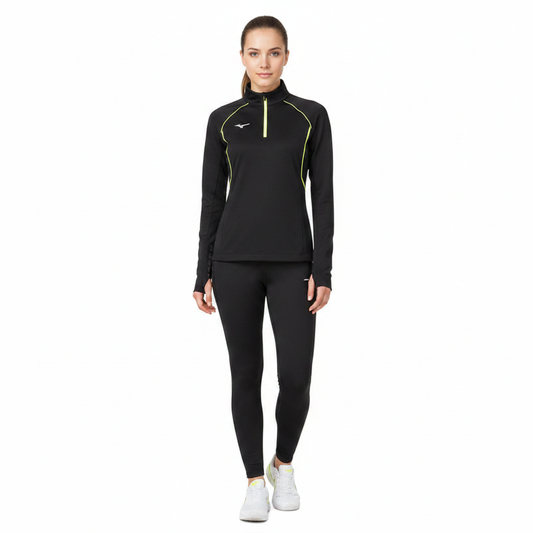 Mizuno Premium JPN Warmer Top U2EC720109 - Nero indossata