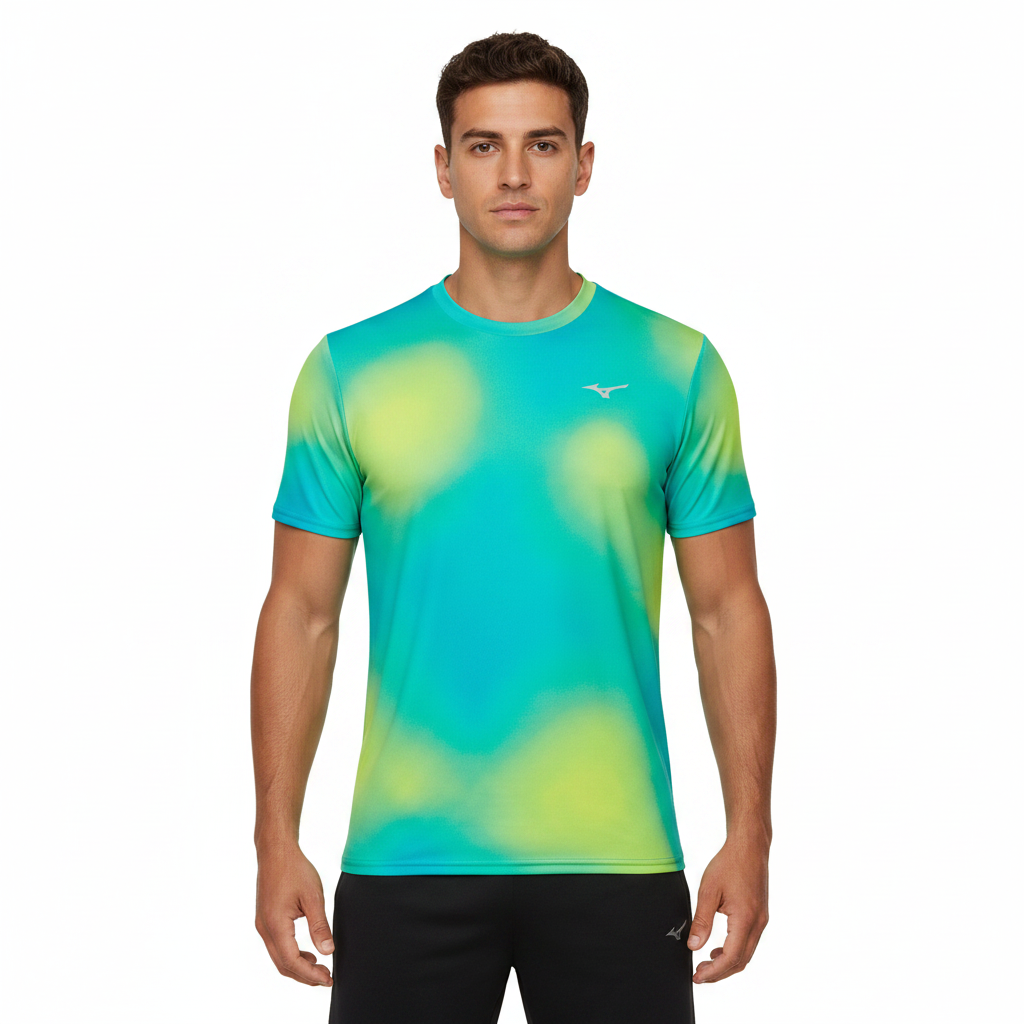 Mizuno Core Graphic Tee J2GAB01042 - Lime indossata