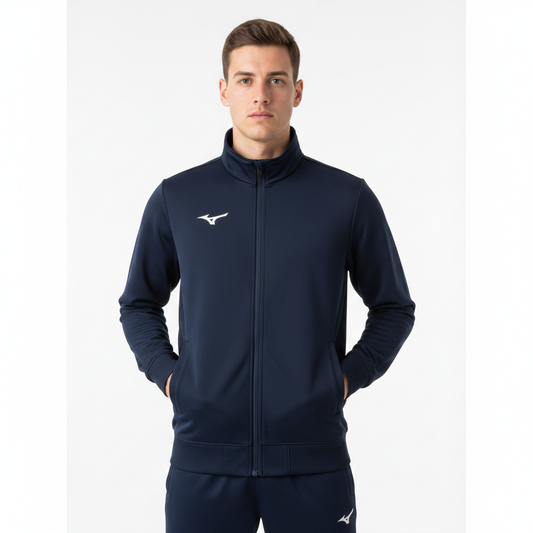 Mizuno Team Core Jacket 32ECA55014 indossata - Blu Navy