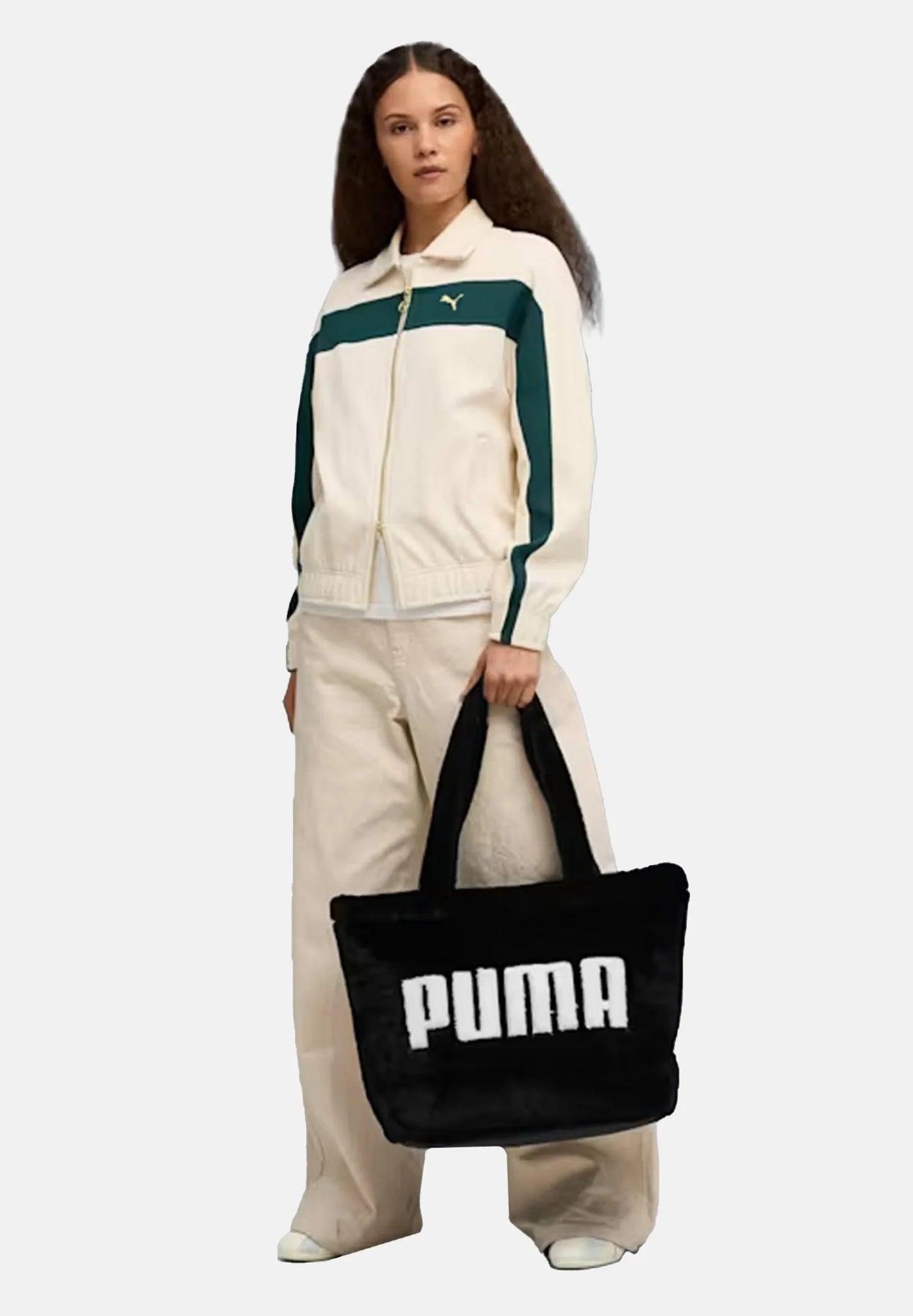 PUMA UP FAUX FUR SHOPPER BLACK 091712-01