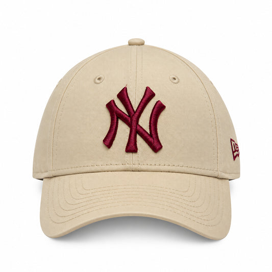 New Era 9FORTY NY Yankees League Essential Cappellino da Baseball Unisex con Visiera in Cotone Beige Taglia Unica 60915726