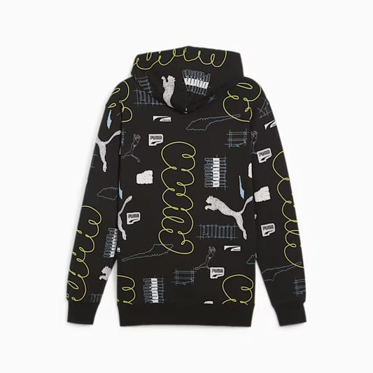 PUMA CLASSICS BRAND LOVE AOP HOODIE TR BLACK-AOP 624300-01