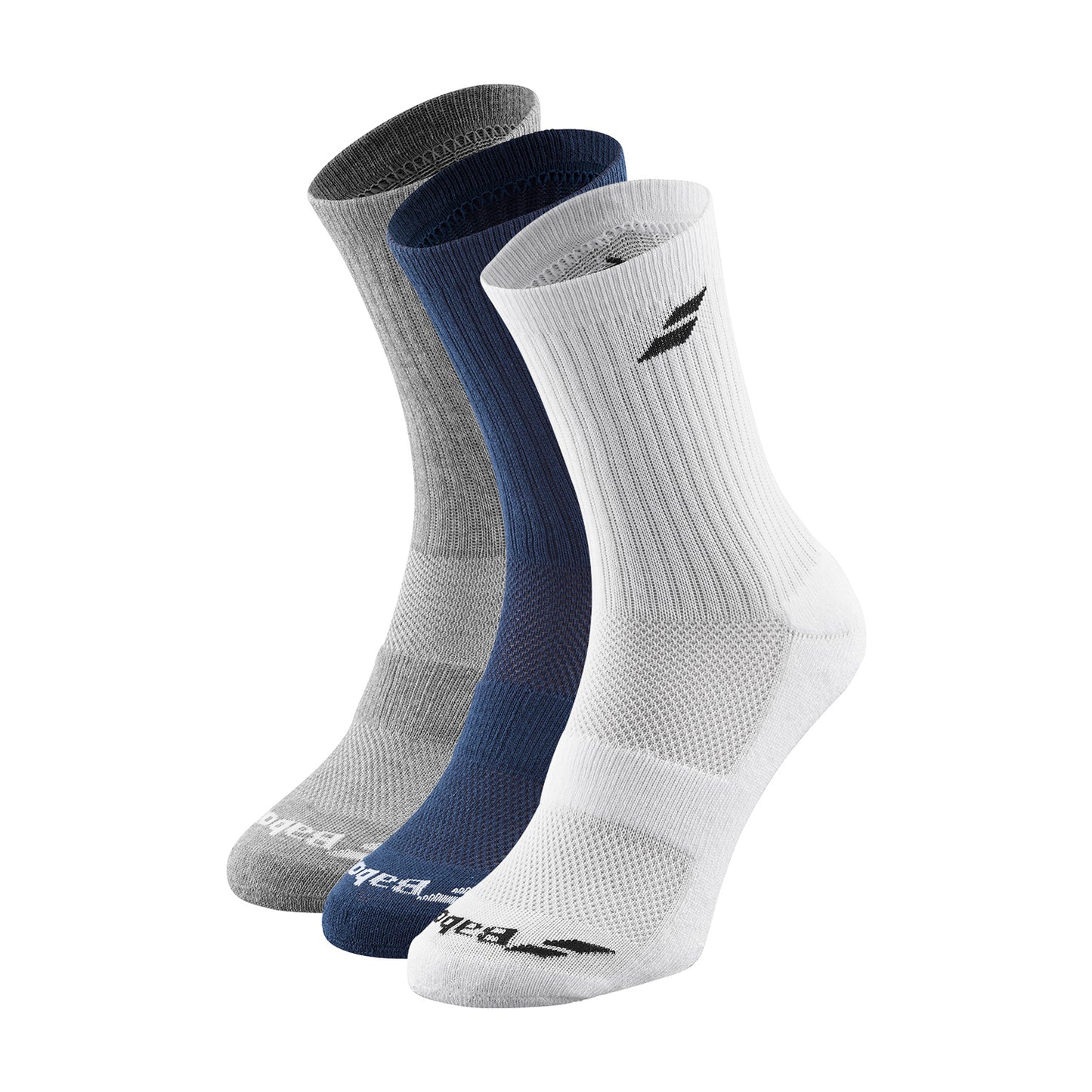 Babolat 3 Pairs Pack Calze Tennis Bianco Blu Grigio