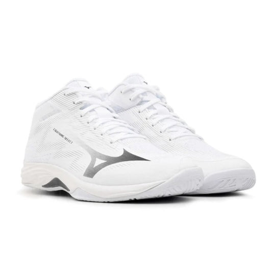 Mizuno Lightning Select Mid – Scarpe da pallavolo mid unisex bianco in ecopelle e mesh – V1GA267583