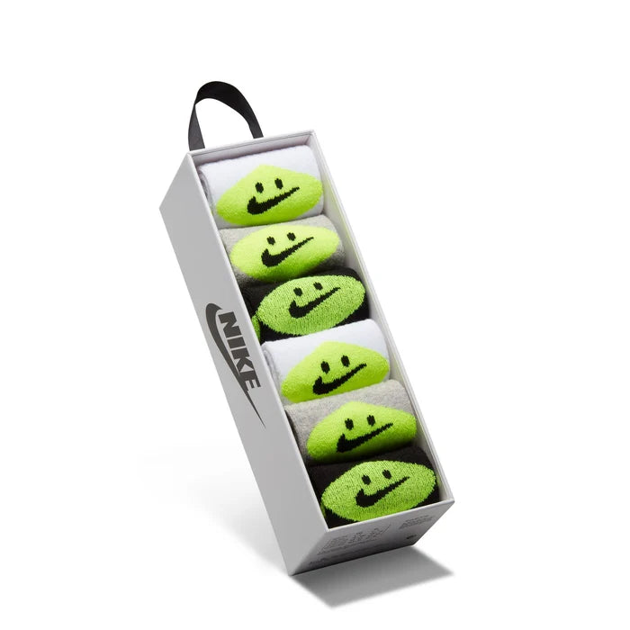 Nike NHN Smiley Crew BN0996-C87 | Calze Bambino | Confezione da 6 Paia