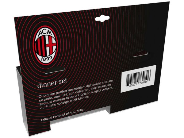 AC MILAN Set piatti + bicchiere Milan MILSET3