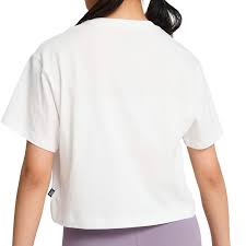 PUMA GIRLS LOGO CROPPED TEE PUMA WHITE-PALE PLUM 845346-83