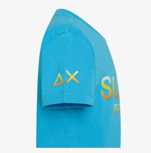Sun68 BOY'S T-SHIRT SUN68 BEACH BIG LOGO S/S TURCHESE T34341-13