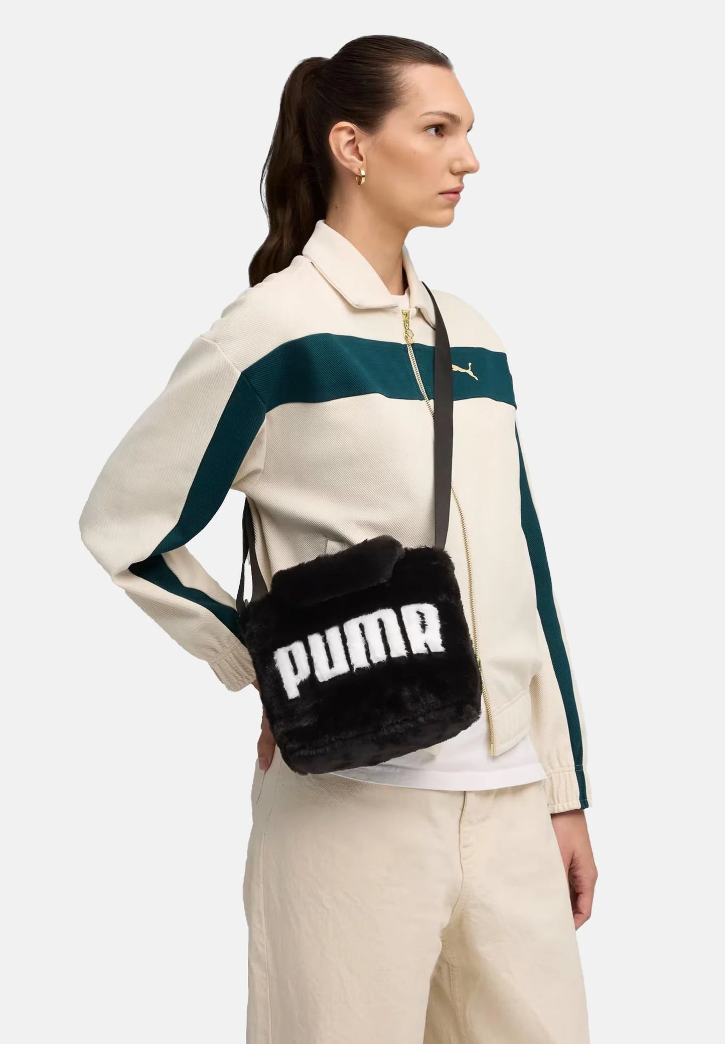 PUMA UP FAUX FUR MINI SHOPPER BAG BLACK 091713-01
