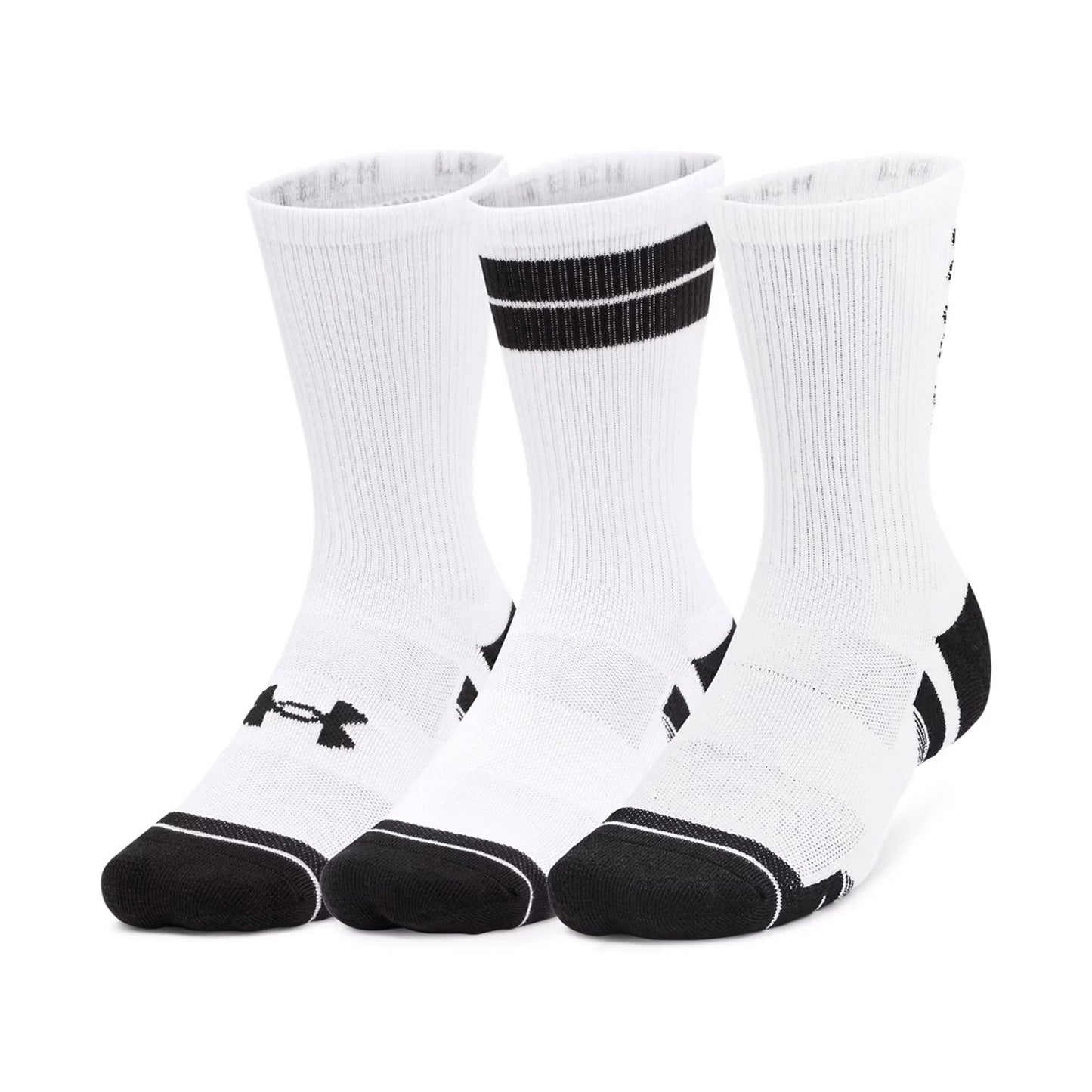 UNDER ARMOUR PERF TECH NOV 3PK CREW WHITE 1379515-101